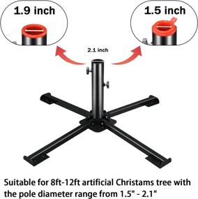 img 2 attached to 🎄 LadyCare Folding Christmas Tree Stand Base for Artificial Xmas Trees 4-10FT with 2.1” Pole – The Perfect Solution for Stable and Stylish Tree Display!