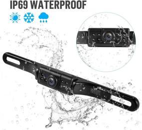 img 2 attached to DALLUX License Plate Backup Camera, Car RV Van Truck Rear View Front View Reverse Camera HD IP68 Waterproof with 170 Degree Wide Viewing Angle, 7 LED Night Vision & Guide Line ON/OFF