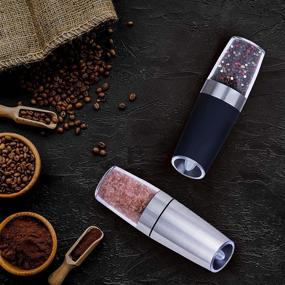 img 2 attached to 🧂 Enhance Your Culinary Experience with the Sunbag Electric Gravity Salt and Pepper Grinder: Battery Operated Automatic Mill with Blue LED Light, Adjustable Coarseness, and Convenient One-Handed Operation