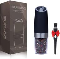 🧂 enhance your culinary experience with the sunbag electric gravity salt and pepper grinder: battery operated automatic mill with blue led light, adjustable coarseness, and convenient one-handed operation logo