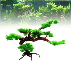 img 3 attached to 🌲 Bonsai Pine Tree with Rockery for Aquarium Decor - Artificial Aquarium Rock Bonsai Ornament, Small Size