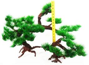 img 1 attached to 🌲 Bonsai Pine Tree with Rockery for Aquarium Decor - Artificial Aquarium Rock Bonsai Ornament, Small Size