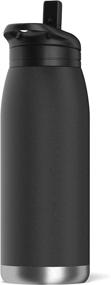 img 3 attached to Hydrapeak Flow 32oz Insulated Water Bottle with Straw Lid - Double Wall Vacuum Insulated Stainless Steel, BPA-Free, Leak-Proof Flask with Wide Mouth, Bite Straw, Handle - Black