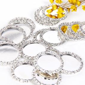 img 2 attached to 💎 Pack of 25 White Rhinestone Diamond Caps - Ideal for Hair Bow Making, DIY Pendants, and Craft Scrapbooks