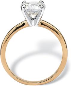 img 3 attached to 💍 Exquisite Palm Beach Jewelry Yellow Gold-Plated Round Cubic Zirconia Solitaire Engagement Ring: Shine Bright with Timeless Elegance