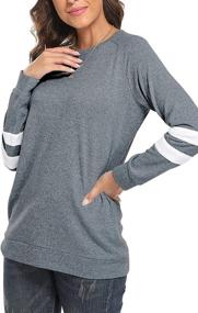 img 2 attached to Makamaka Sweaters Blouses Crewneck Sweatshirts Sports & Fitness