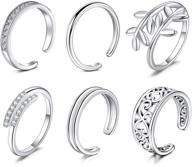 longita adjustable toe rings for women: stylish open band flower fingers joint foot jewelry logo