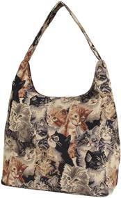 img 3 attached to Cat Design Signare Tapestry Hobo Shoulder Bag with Slough Purse for Women (HOBO - CAT)