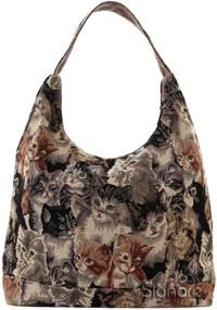 img 4 attached to Cat Design Signare Tapestry Hobo Shoulder Bag with Slough Purse for Women (HOBO - CAT)