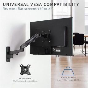 img 2 attached to 🖥️ VIVO Premium Aluminum LCD Monitor Wall Mount - Adjustable Arm for 27-inch Screens, VESA 100x100, MOUNT-G100B