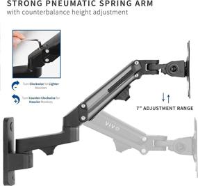 img 1 attached to 🖥️ VIVO Premium Aluminum LCD Monitor Wall Mount - Adjustable Arm for 27-inch Screens, VESA 100x100, MOUNT-G100B