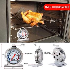 img 2 attached to 🍳 Essential 4-Piece Kitchen Thermometer Kit with Timer, Oven & Refrigerator Thermometers, Magnetic 24-Hour Cooking Timer, and Instant Read Meat Thermometer