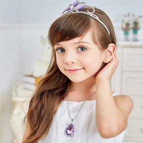 img 3 attached to Enchanting Princess Crown Sofia The First Tiara and Magic Amulet Set with Princess Waterdrop Pendant Necklace: Ideal Birthday/Christmas Gift for Girls