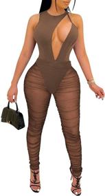 img 4 attached to Zoctuo Jumpsuits Clubwear Jumpsuit Hollowing Women's Clothing for Jumpsuits, Rompers & Overalls