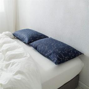 img 3 attached to 🌌 SUSYBAO Navy Blue Constellation Print Pillowcase Set - 100% Cotton, Queen Size, Envelope Closure, Soft & Durable - Ideal for Home Decor, 20 x 26 inches (Pack of 2)