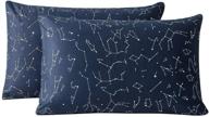 🌌 susybao navy blue constellation print pillowcase set - 100% cotton, queen size, envelope closure, soft & durable - ideal for home decor, 20 x 26 inches (pack of 2) logo