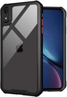 чехол tenoc с прозрачной задней панелью для iphone xr 6.1 дюйма - черный - высококачественная защита логотип