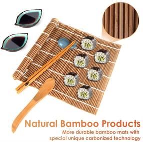 img 2 attached to Delamu Sushi Making Kit: 20-Piece Sushi Bazooka Roller Set with Chef’s Knife, Bamboo Mats, Rice Mold, Temaki Sushi Mats, Rice Paddle, Rice Spreader, Chopsticks, Sauce Dishes, and Guide Book