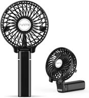 🌬️ funme mini handheld fan: adjustable 3-speed personal portable fan with rechargeable battery - perfect for outdoor hiking, travel, office, and home - black logo