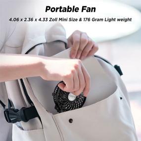 img 2 attached to 🌬️ FUNME Mini Handheld Fan: Adjustable 3-Speed Personal Portable Fan with Rechargeable Battery - Perfect for Outdoor Hiking, Travel, Office, and Home - Black