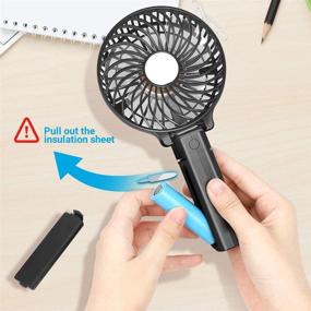 img 3 attached to 🌬️ FUNME Mini Handheld Fan: Adjustable 3-Speed Personal Portable Fan with Rechargeable Battery - Perfect for Outdoor Hiking, Travel, Office, and Home - Black