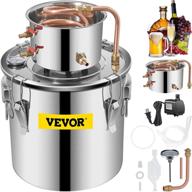 🥃 vevor alcohol still 5 gal 21l - complete distillery kit with circulating pump, copper tube, and build-in thermometer - diy whiskey making kit for high-quality homemade alcohol - stainless steel construction logo