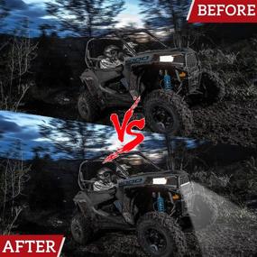 img 2 attached to SAUTVS Front Mesh Grill for Polaris RZR XP 4 1000 XC 900 Accessories 2014-2018, Waterproof Black Mesh Grille with LED Light Bar (1PCS, Part No. 5439788-2)