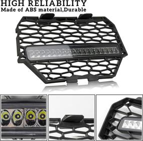 img 3 attached to SAUTVS Front Mesh Grill for Polaris RZR XP 4 1000 XC 900 Accessories 2014-2018, Waterproof Black Mesh Grille with LED Light Bar (1PCS, Part No. 5439788-2)