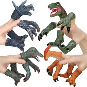 img 4 attached to 🦖 Dinosaur Rubber Puppets: Bring COGO MAN's Prehistoric World to Life!