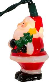 img 2 attached to 🎅 Kurt Adler UL 10-Light Santa with Tree Light Set, 3-Inch: Festive Holiday Décor for Your Home