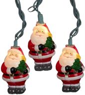 🎅 kurt adler ul 10-light santa with tree light set, 3-inch: festive holiday décor for your home логотип