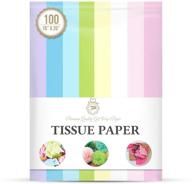 🌈 vibrant pastel rainbow tissue paper: 8 assorted colors for gift wrapping, packaging, crafts & more - 15" x 20" 100 sheets logo