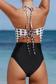 img 2 attached to CUPSHE Women's Floral Halter Swimsuit: Stylish Swimwear & Cover Ups for Women