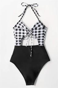 img 1 attached to Бодрящий купальник с галстуком "Floral Halter" от CUPSHE для женщин: стильный пляжный наряд и платье для женщин.