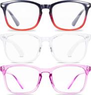 👓 multipack of blue light blocking reading glasses with uv protection eyewear for men and women logo