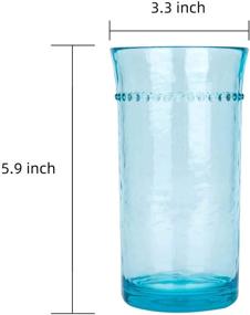 img 1 attached to 🍶 Set of 6 Blue 19-Ounce Acrylic Premium Quality Plastic Hammer Tumblers - Dishwasher Safe & Stemless Plastic Drinking Glasses