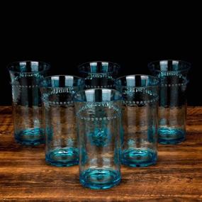 img 3 attached to 🍶 Set of 6 Blue 19-Ounce Acrylic Premium Quality Plastic Hammer Tumblers - Dishwasher Safe & Stemless Plastic Drinking Glasses
