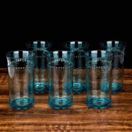 🍶 set of 6 blue 19-ounce acrylic premium quality plastic hammer tumblers - dishwasher safe & stemless plastic drinking glasses logo