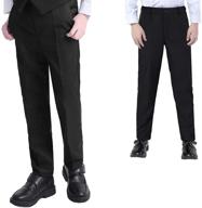 stylish and versatile fersumm dress pants: perfect toddler boy's clothing with adjustable fit logo