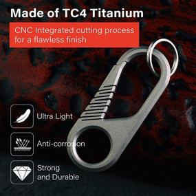 img 3 attached to MecArmy CH6 Titanium Carabiner Keyring with Quick Release Spring - Anti-Loss Keychain