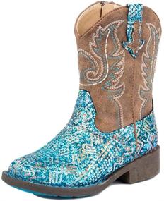 img 1 attached to 👢 ROPER Glitter Square Toe Cowgirl Boot Western - Unisex-Child