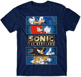 img 4 attached to Футболка с золотым логотипом Sonic The Hedgehog для детей - с участием Кнаклза, Шэдоу и Майлза!