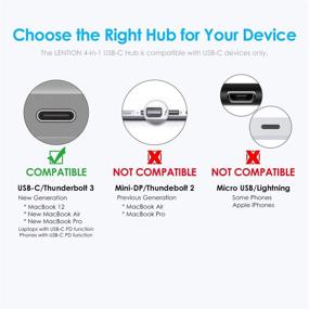 img 1 attached to 💻 LENTION 4-in-1 USB-C Hub: Multiport Adapter for MacBook Pro, New Mac Air, ChromeBook - Space Gray