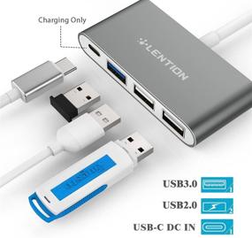 img 3 attached to 💻 LENTION 4-in-1 USB-C Hub: Multiport Adapter for MacBook Pro, New Mac Air, ChromeBook - Space Gray