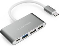 💻 lention 4-in-1 usb-c hub: multiport adapter for macbook pro, new mac air, chromebook - space gray логотип