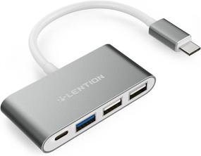 img 4 attached to 💻 LENTION 4-in-1 USB-C Hub: Multiport Adapter for MacBook Pro, New Mac Air, ChromeBook - Space Gray