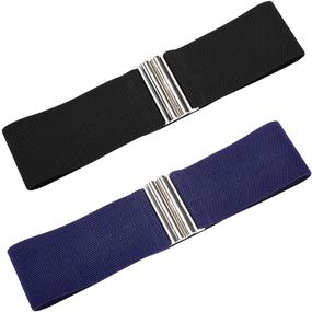 img 1 attached to Grace Karin CL409 Multicolored Vintage Waist Belt: Wide, Stretchy & Stylish Metal Buckle Accessory