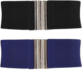 img 4 attached to Grace Karin CL409 Multicolored Vintage Waist Belt: Wide, Stretchy & Stylish Metal Buckle Accessory