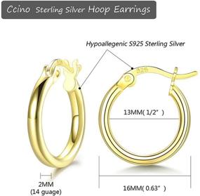 img 3 attached to 🏻 Sterling Hypoallergenic Ccino Earrings for Girls - Jewelry with Ideal Diameter