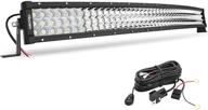 oedro 32-inch curved led light bar: powerful tri-row 405w spot & work light for trucks, jeeps, suvs & more - includes wiring harness logo